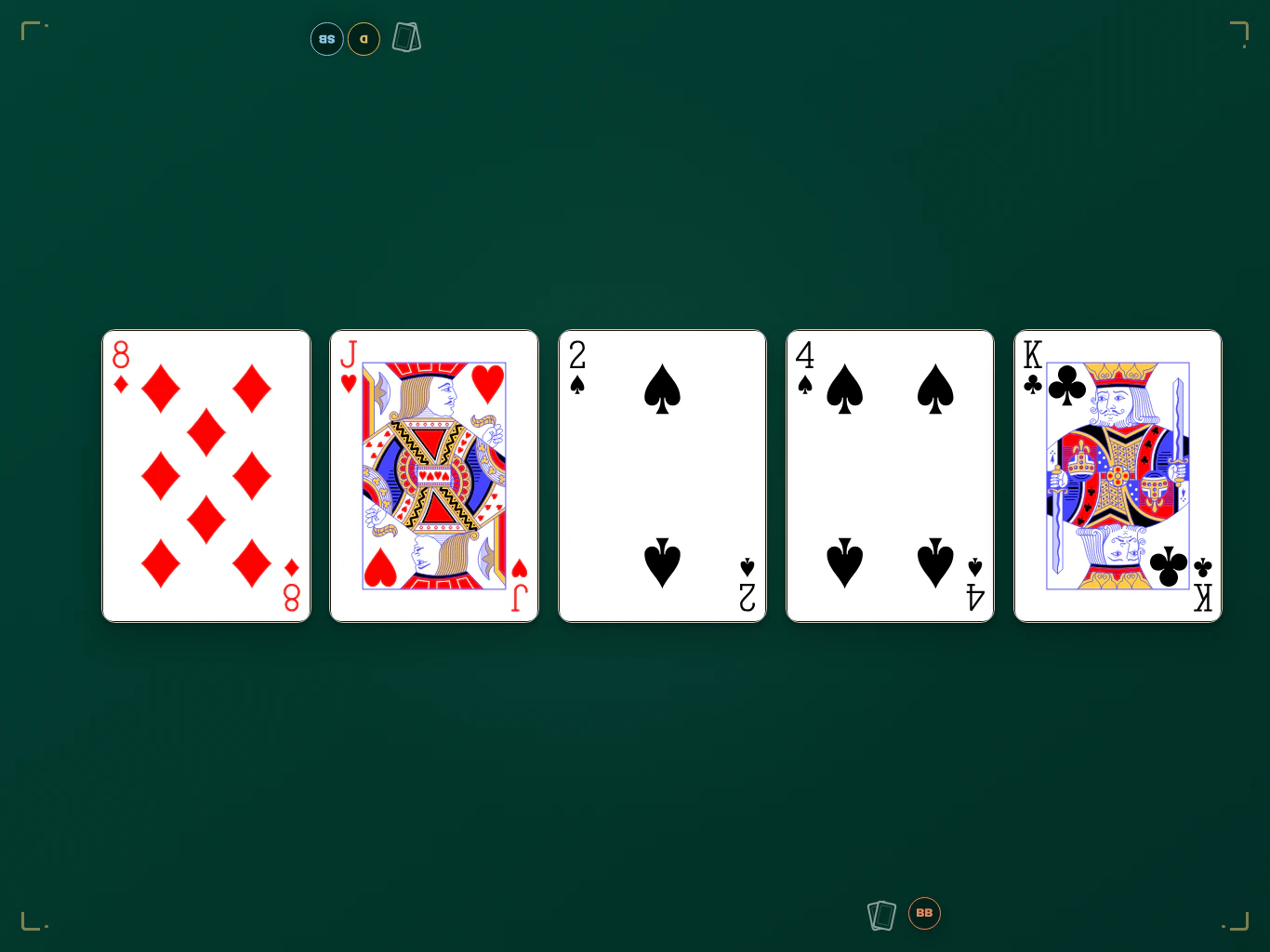 Complete public board for the room / 供全桌观看的完整公共牌面